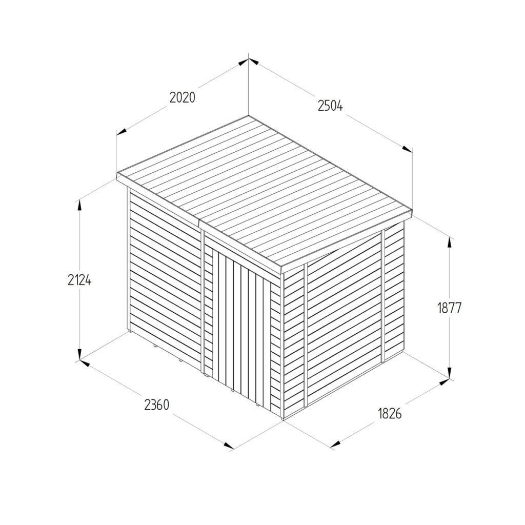Timberdale 8×6 Pent Shed No Window 5013053195840 2